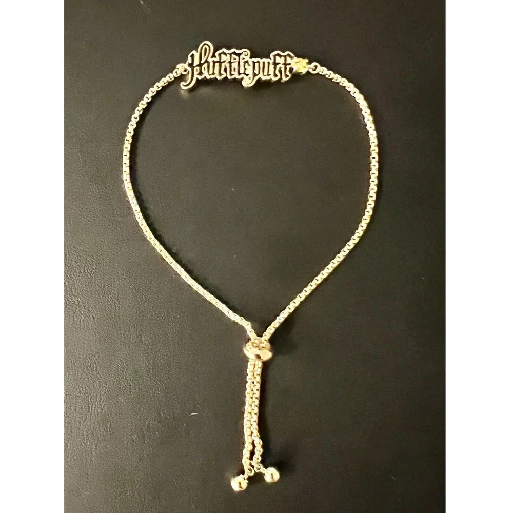 Harry Potter Hufflepuff Citrine Plated Gold  Adjustable Lariat Bracelet NEW
